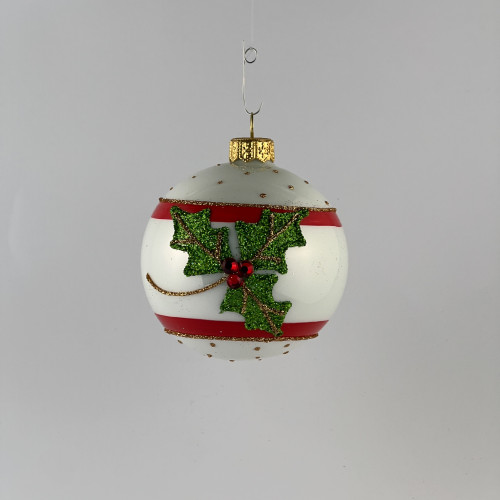 Komplet bombek "Perłowy liść ostrokrzewu"