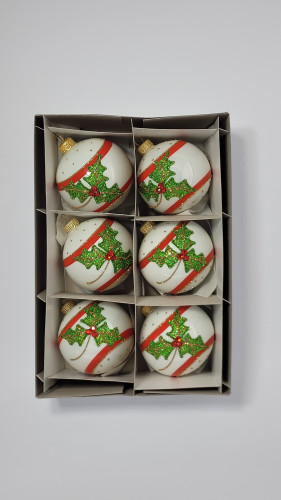 Komplet bombek "Perłowy liść ostrokrzewu"