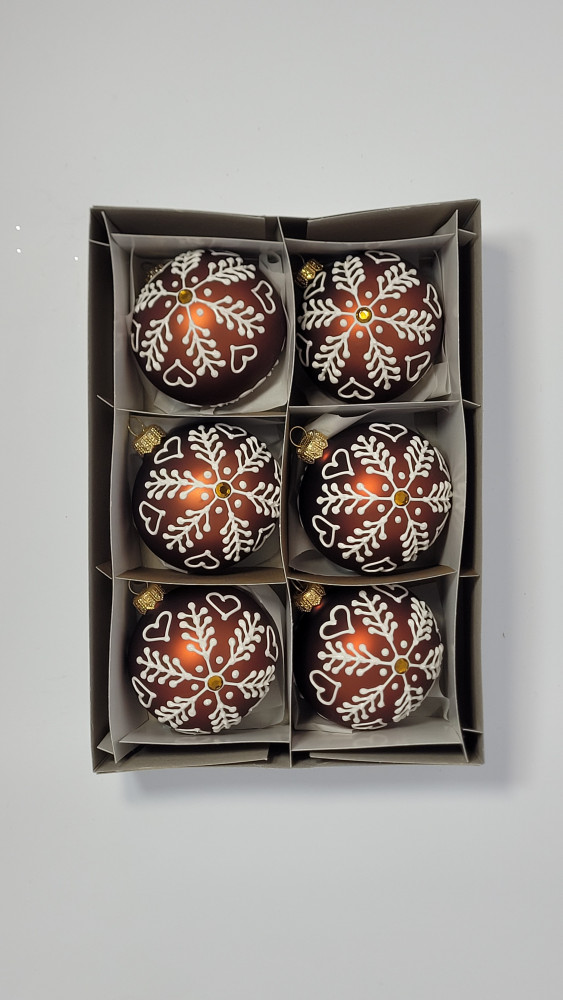 Komplet bombek "Piernikowa śnieżynka"