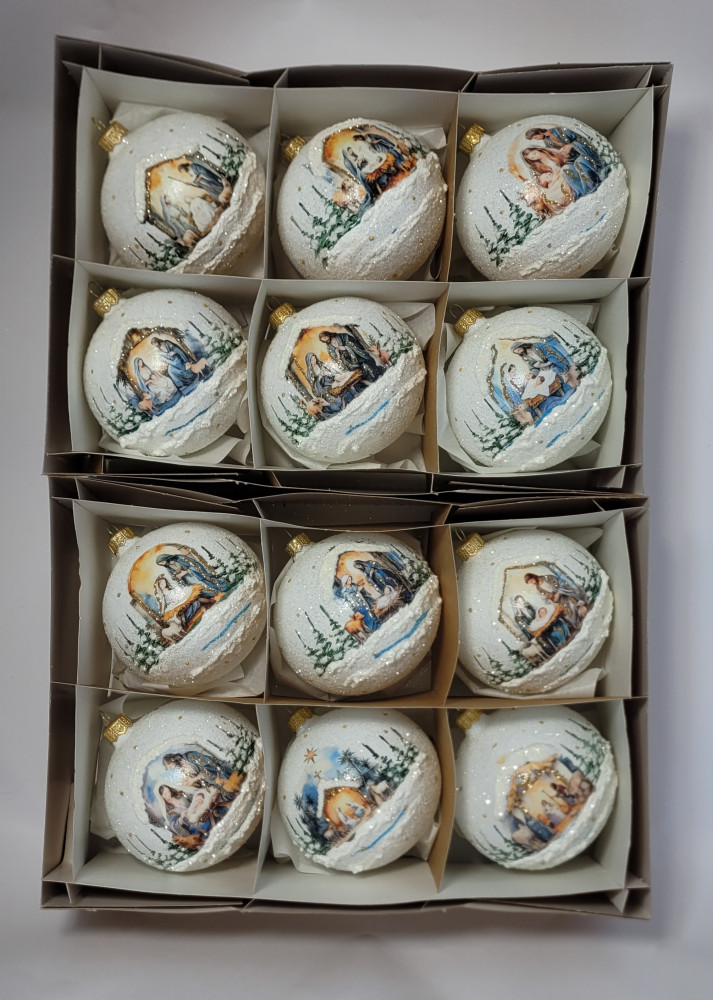 Zestaw 12 bombek "Święta rodzina"