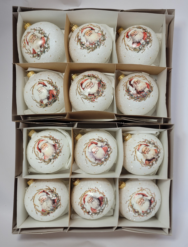 Zestaw 12 bombek "Święty Mikołaj"