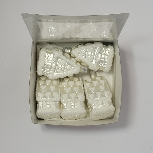 Zestaw 5 bombek "Biały domek Baby Jagi"