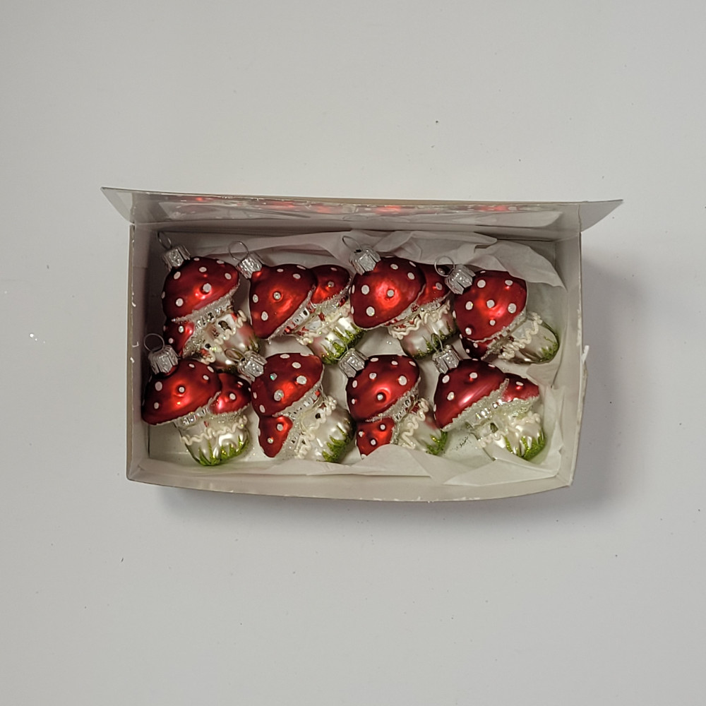 Zestaw 8 bombek "Podwójny grzybek mini"