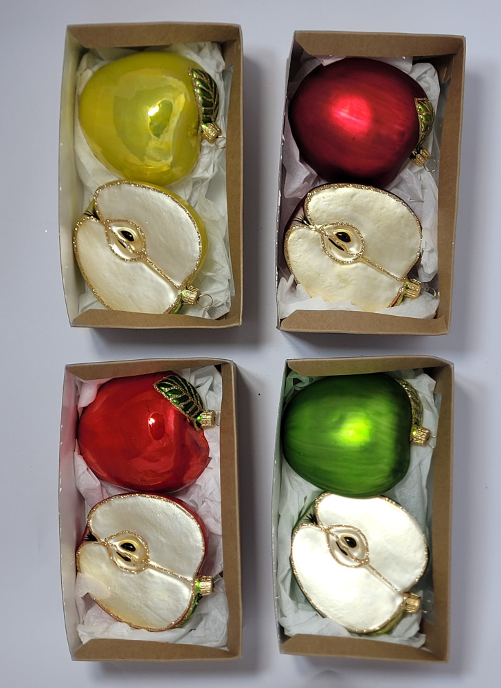 Zestaw 2 bombek "Błyszczące czerwone jabłuszko"