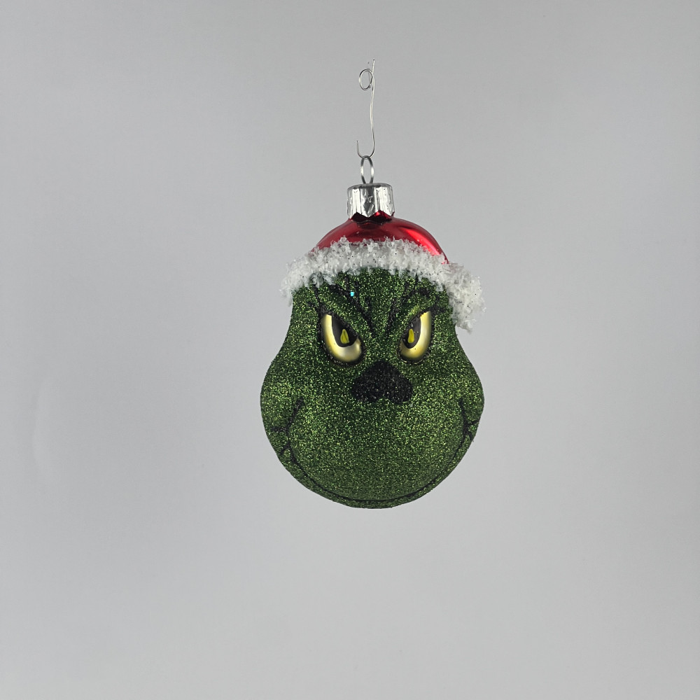 Zestaw 3 bombek "Brokatowy Grinch"