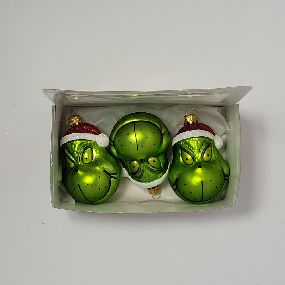 Zestaw 3 bombek "Grinch"