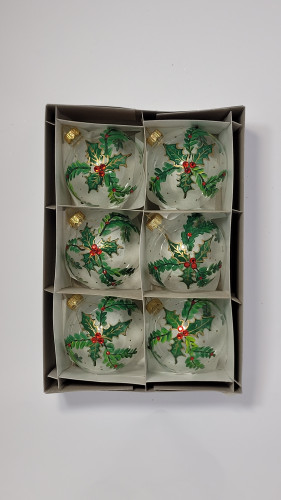 Komplet bombek "Liść ostrokrzewu"