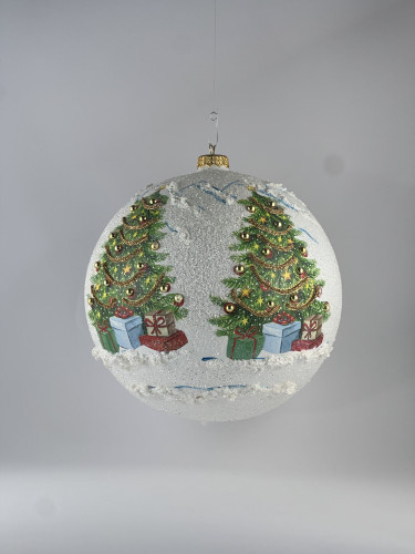 Bombka decoupage "Siedzący mikołaj"