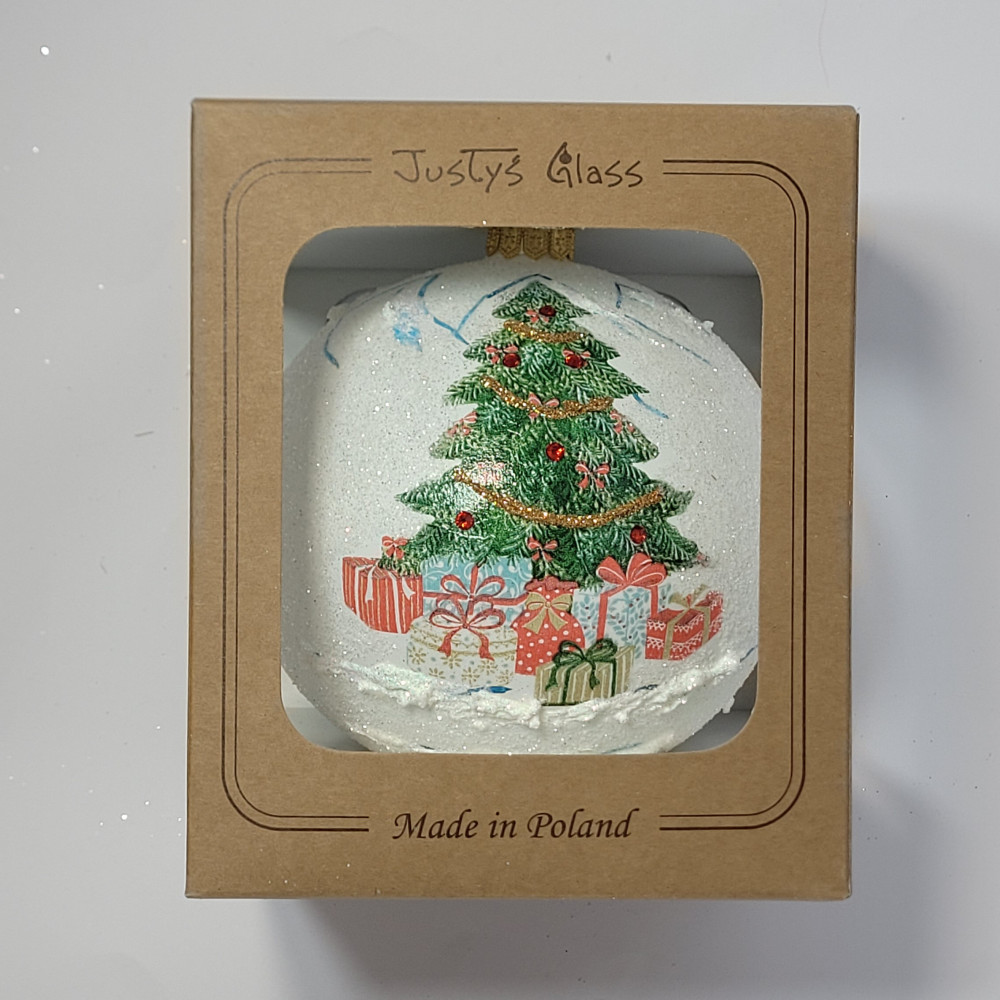 Bombka decoupage "Mikołaj z choinką"