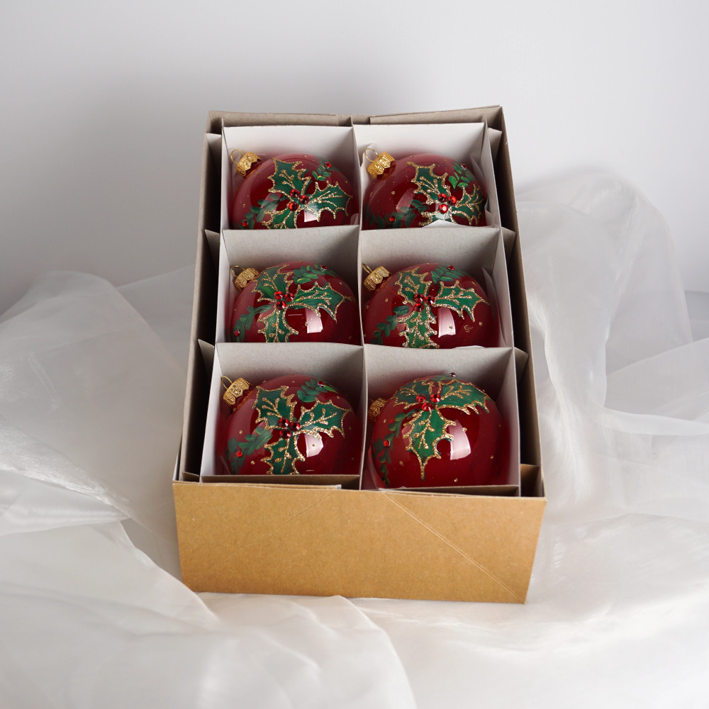 Komplet bombek "Czerwony ostrokrzew"