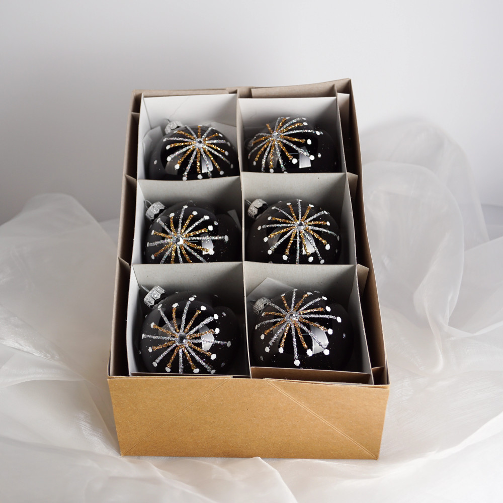 Komplet bombek "Czarna gwiazdka"