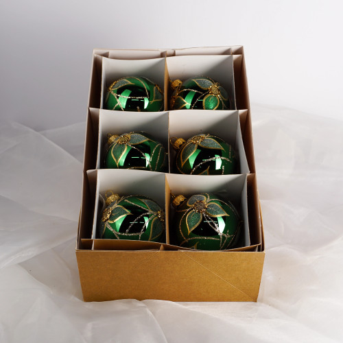 Komplet bombek "Zielone kwiaty"